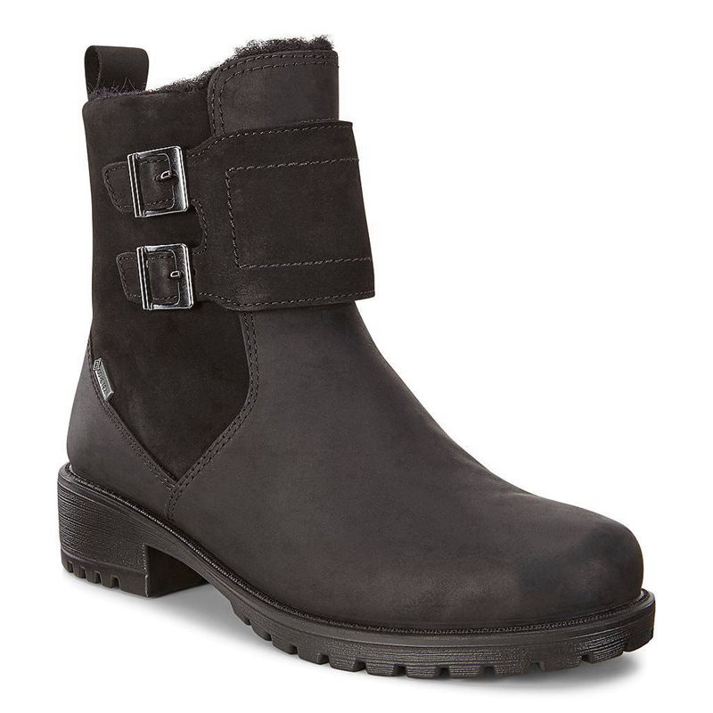 Kids Ecco Elaine - Mid Calf Boots Black - India OETBGK453